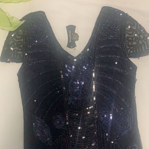 💥nwt Uniq Sense Sequin Art Deco Flapper Dress💥 - Picture 6 of 9